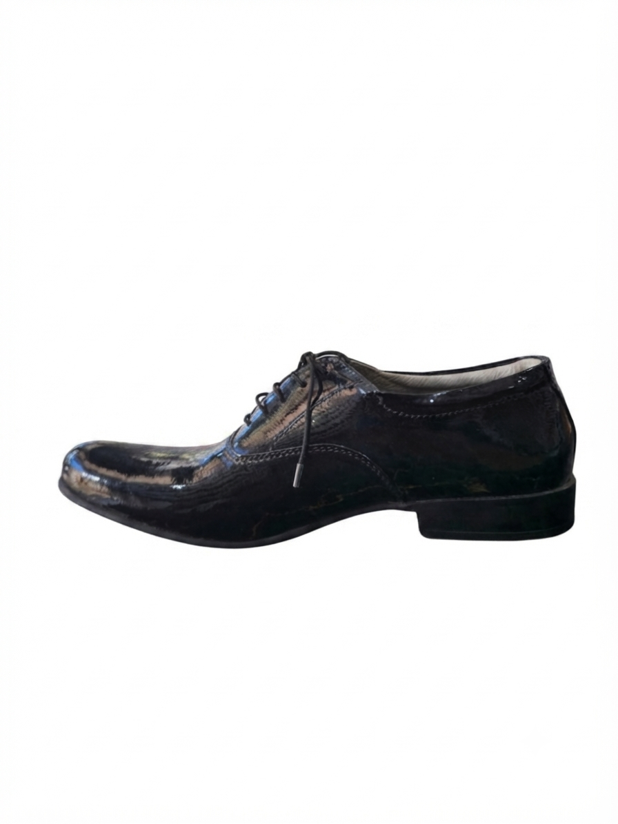 Men's Black Patent Leather Oxford Shoes | Formal Lace-Up Derby
