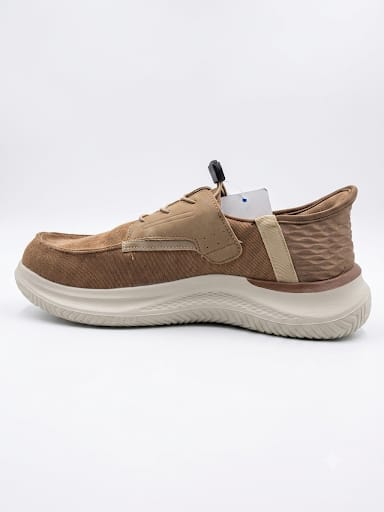 Comfortable Men's Slip-On Shoes with Elastic Toggle Laces - Breathable Canvas Sneak