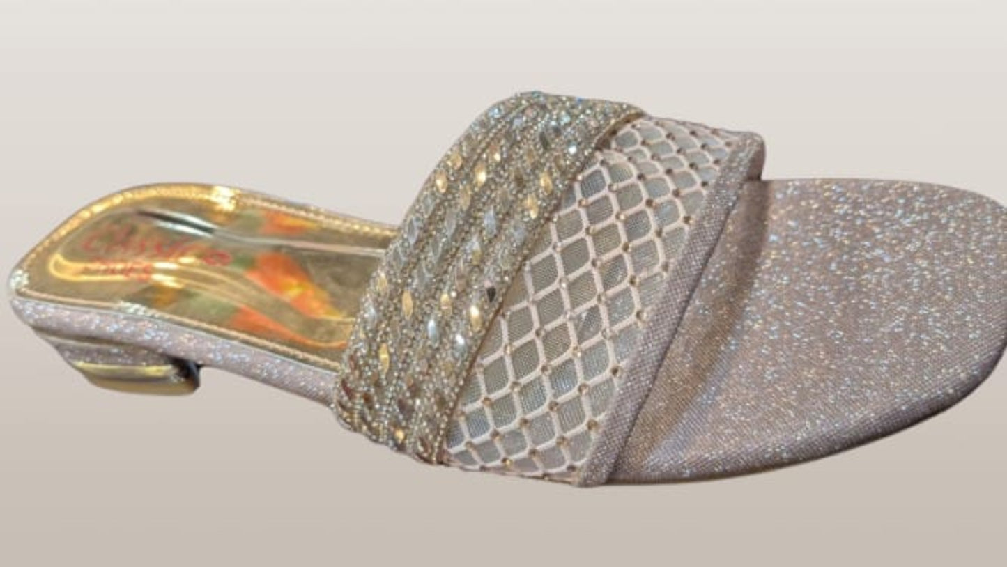 Eid Classic Embellished Slide – Women's Festive Footwear