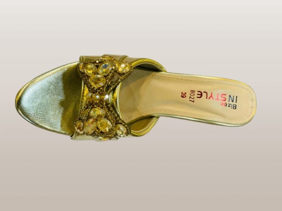Women's Silver Crystal Butterfly Kitten Heel Mule Sandals