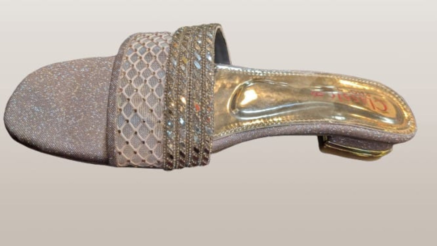 Eid Classic Embellished Slide – Women's Festive Footwear