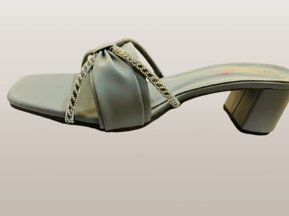 Women's Diamante Cross-Strap Bow Flat Mule Sandals