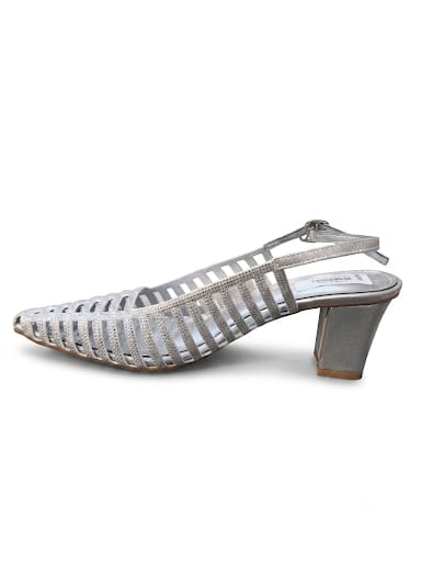 ✨ Dazzling Champagne Caged Slingback Heels ✨