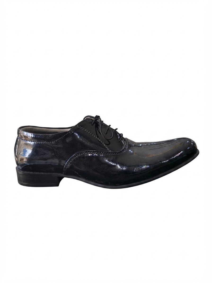 Men's Black Patent Leather Oxford Shoes | Formal Lace-Up Derby