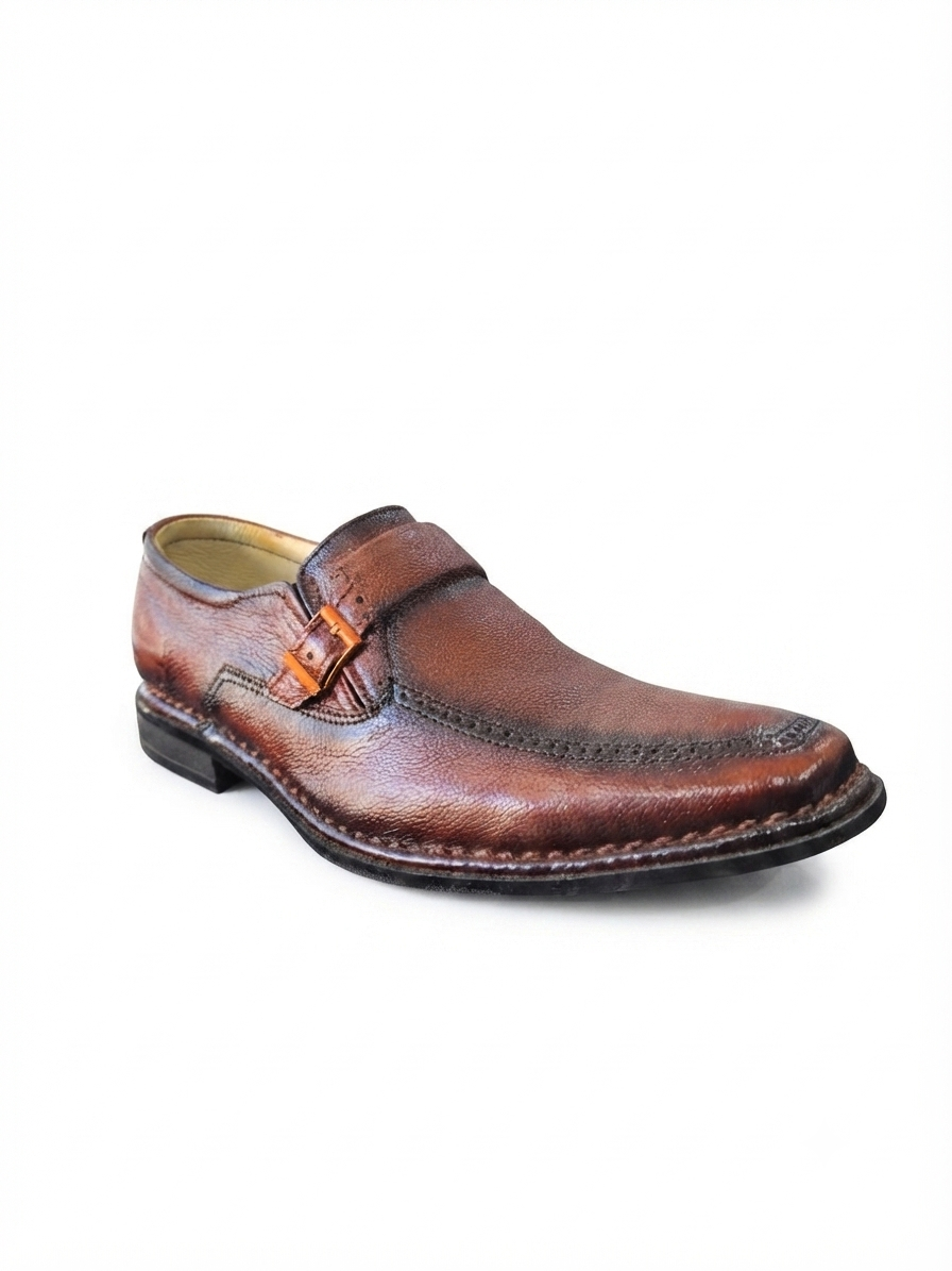 The Frontier Monk — Handcrafted Cognac Leather Monk Strap Loafer for Men
