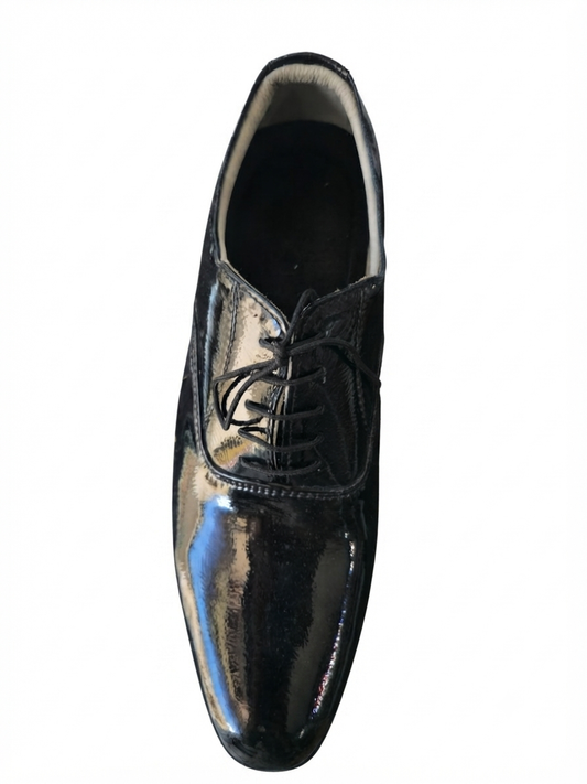 Men's Black Patent Leather Oxford Shoes | Formal Lace-Up Derby