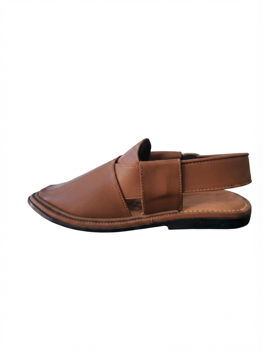 Tan Leather Peshawari Chappal for Men | Handcrafted Traditional Sandal