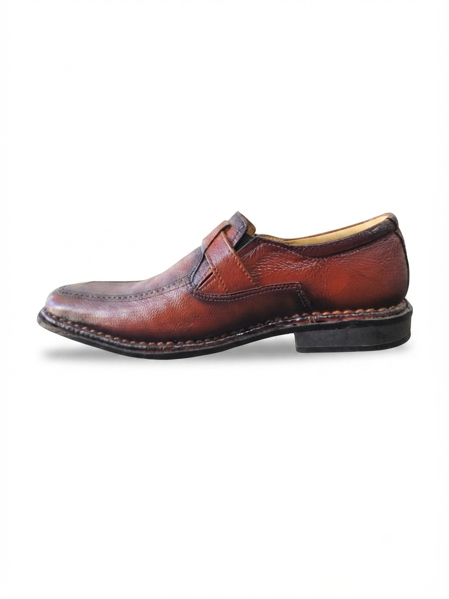 The Frontier Monk — Handcrafted Cognac Leather Monk Strap Loafer for Men