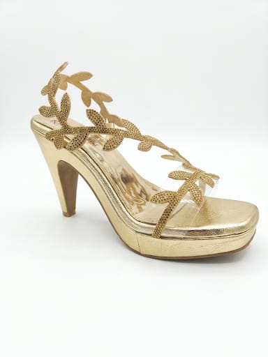✨ Golden Leaf Heels 👑 | Luxe Party Sandals by Shoezistan