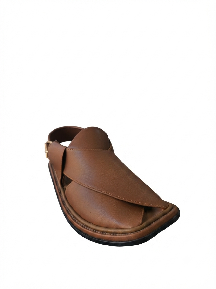 Tan Leather Peshawari Chappal for Men | Handcrafted Traditional Sandal