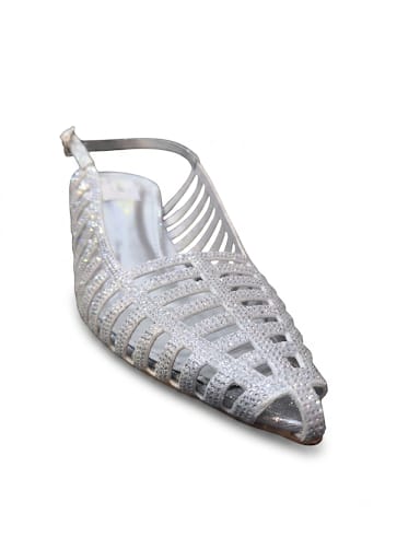 ✨ Dazzling Champagne Caged Slingback Heels ✨