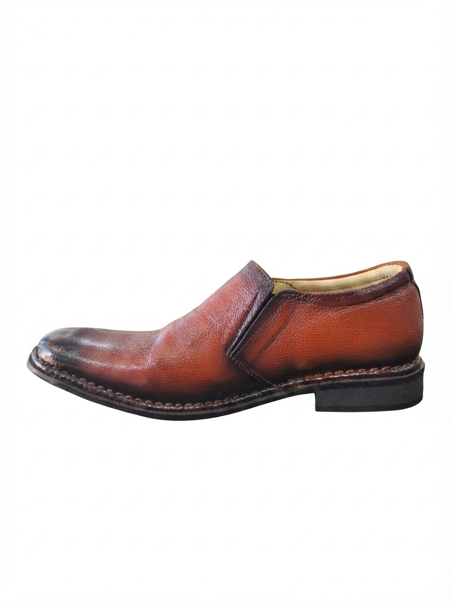Artisan Burnished Leather Slip-On Loafer