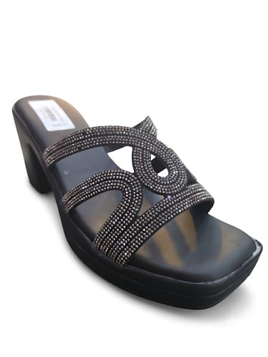 💎 Shine On: Chunky Rhinestone Platform Mules 💎