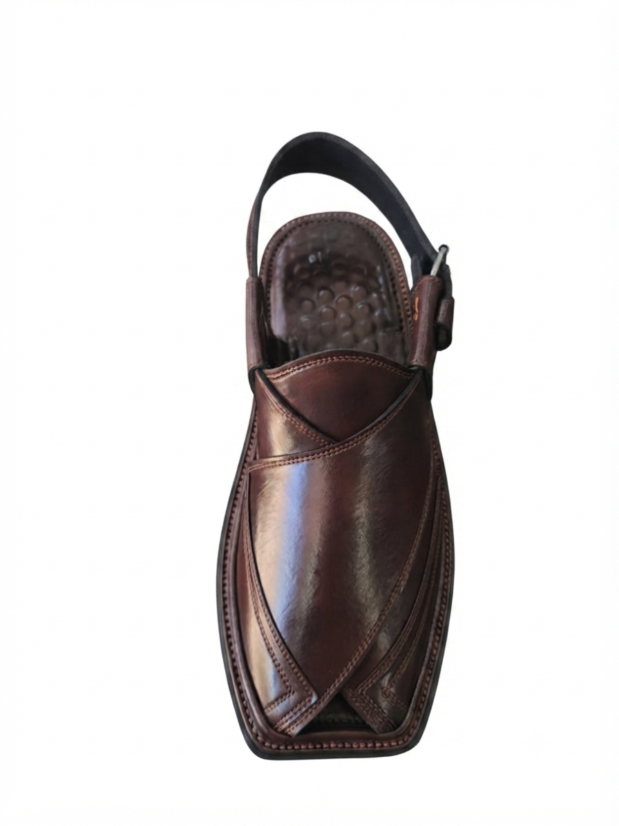 Peshawari Leather Chappal – Classic Brown