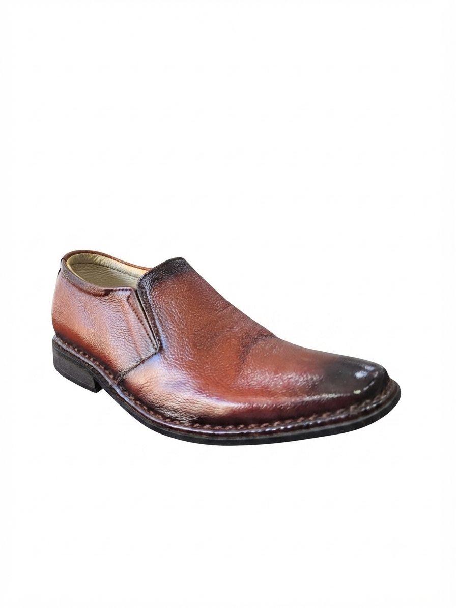 Artisan Burnished Leather Slip-On Loafer